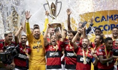 Flamengo comemora o titulo da copa do Brasil de 2022 com muita festa