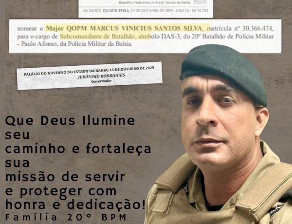 Major PM Marcus Vinicius Assume o Subcomando Do 20º Batalhão De Policia Militar