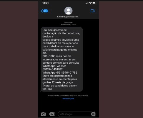 Golpistas utilizam do WhatsApp e SMS para prometer falsos empregos