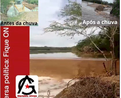Passagem molhada de mais de R$ 250 mil realizada sem o devido estudo é destruída pela chuva